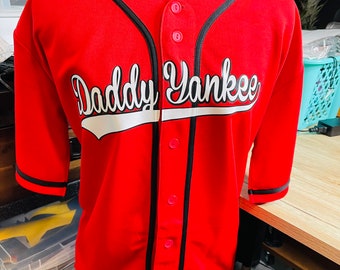 PattyDesignsANDCo Red Daddy Yankee Jersey