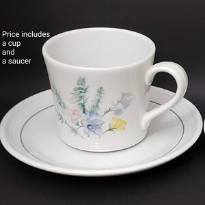 Royal Doulton tea cup and saucer Shady Lane, Porcelain Tea Cup and Saucer, Teacup Flower Pattern China, Vintage Saucer and Teacup