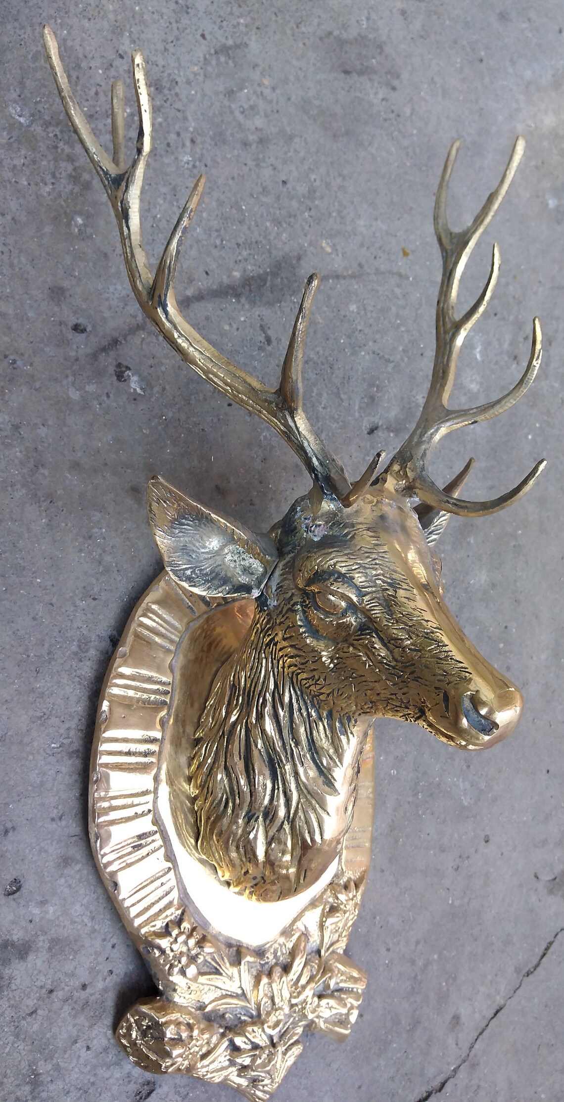 2165 Brass Cast Deer Head Metal deer sculpture Home Etsy