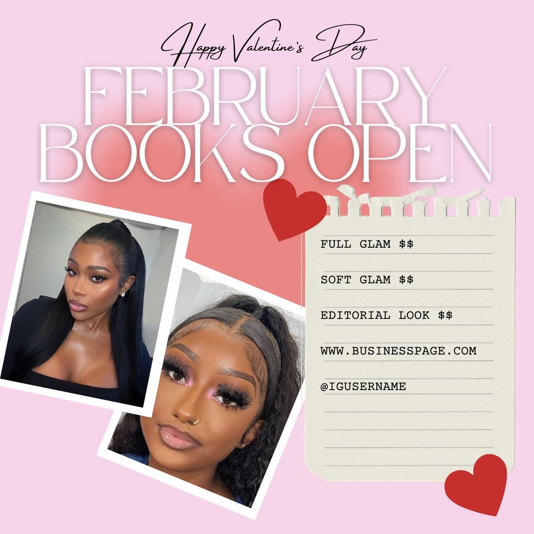 Valentines Day, Editable social media flyers, DIY, Canva template