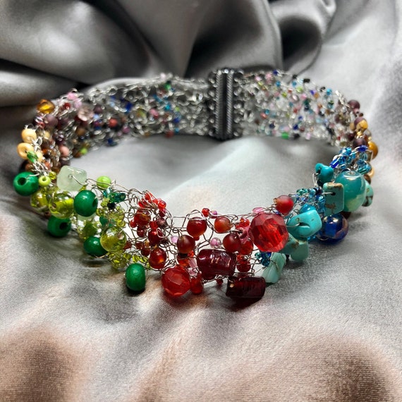 Colourful choker shop necklace