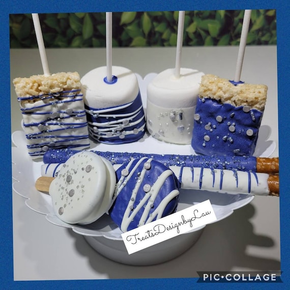 blue and white candy