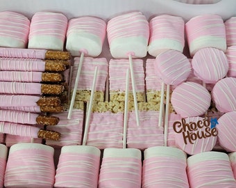100 pcs Baby shower girl / Baby girl / Pink treats