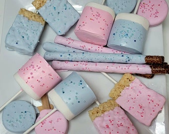 60ct Gender reveal treats bundle candy table.