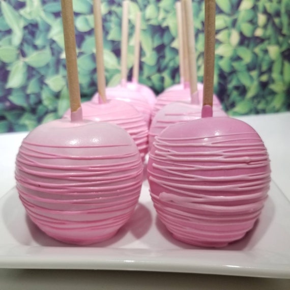 Chocolate Candy Apples/ Pink Color/ Baby Shower/birthday/ Pink Etsy