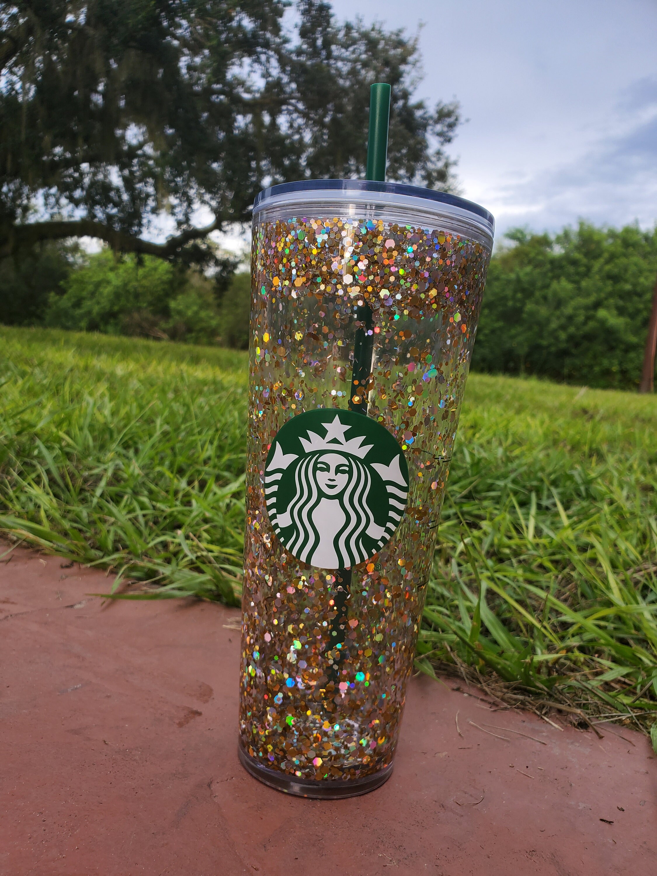 Liquid glitter starbucks tumbler Etsy