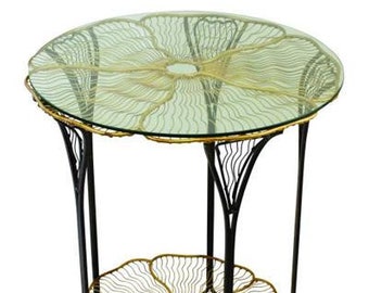Glass Top Side Table Etsy