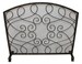 Single Panel Fireplace Screen with Brown Loops and Gold Accents
