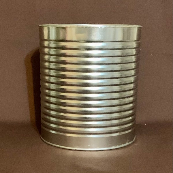 XL Tin Can, 7 H x 6 W, Smooth Edge. DIY Large Tin Can, Gallon Tin Can