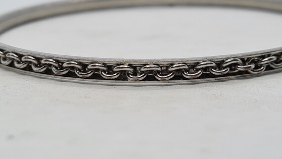 Vintage Embossed Chain Pattern Solid Bangle 7cm - image 4