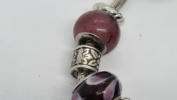 Vintage Purple Glass Bead Snake Chain Boot Charm … - image 5