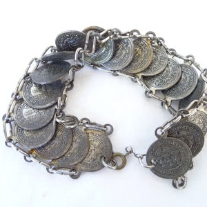 Rare Silver Plate Republic of San Marino Art Deco Coin Bracelet 20cm