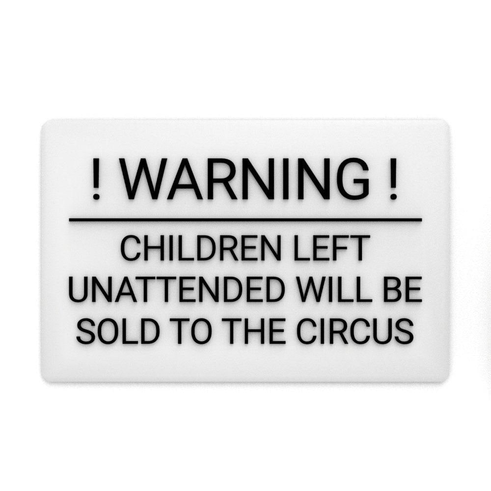 "Children Left Unattended Will Be Sold To Circus" LED Neon Sign - Green & Blue, 16x12 Inches, Wall Decor - View #9