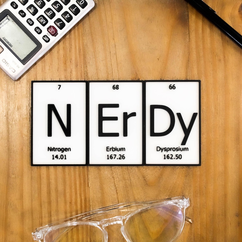 Nerdy | Periodic Table of Elements Wall, Desk or Shelf Sign - Etsy