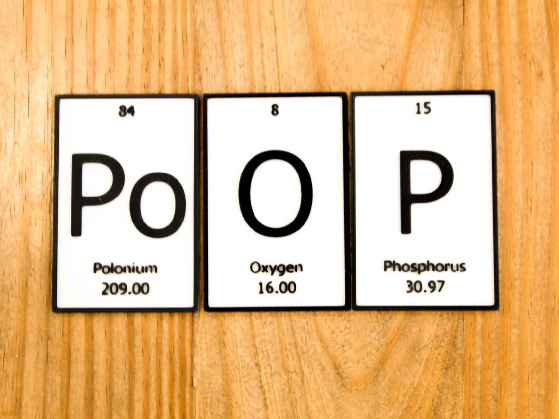 Poop | Periodic Table of Elements Wall, Desk or Shelf Sign - Etsy