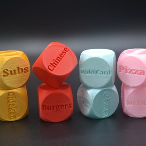 FOOD TAKEOUT DICE Set of 2 Unique 1.4 Dice Leave your Next Meal up to Fate image 1