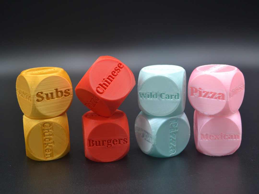 FOOD TAKEOUT DICE Set of 2 Unique Large Dice Leave Your Next Meal up to