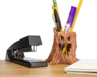 Very Scary Tree Stump Pen Holder for School, Office, Halloween