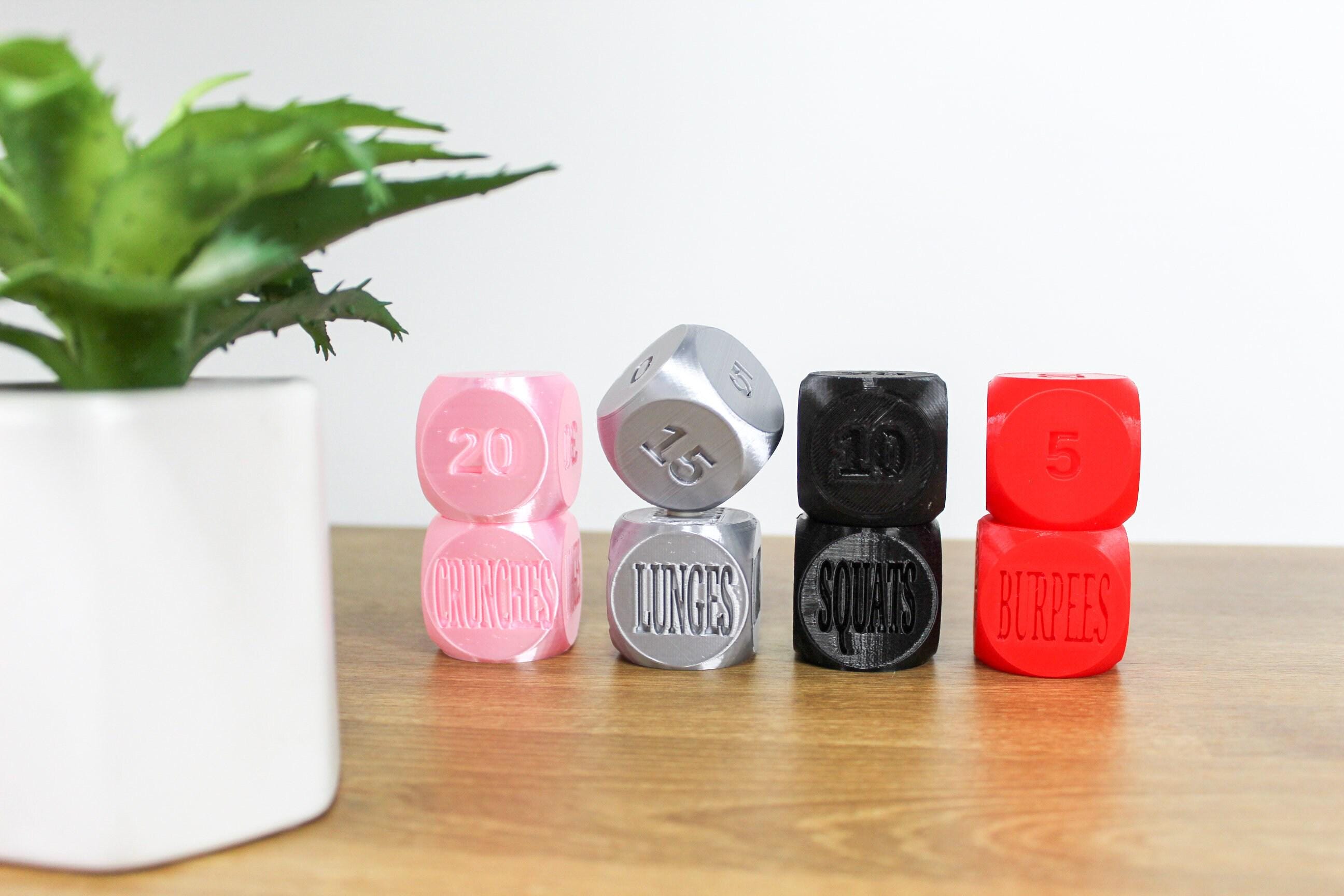 Exersize Workout Dice | Set of 2 Unique Large 1.4&quot; dice | Excersize and Quantity