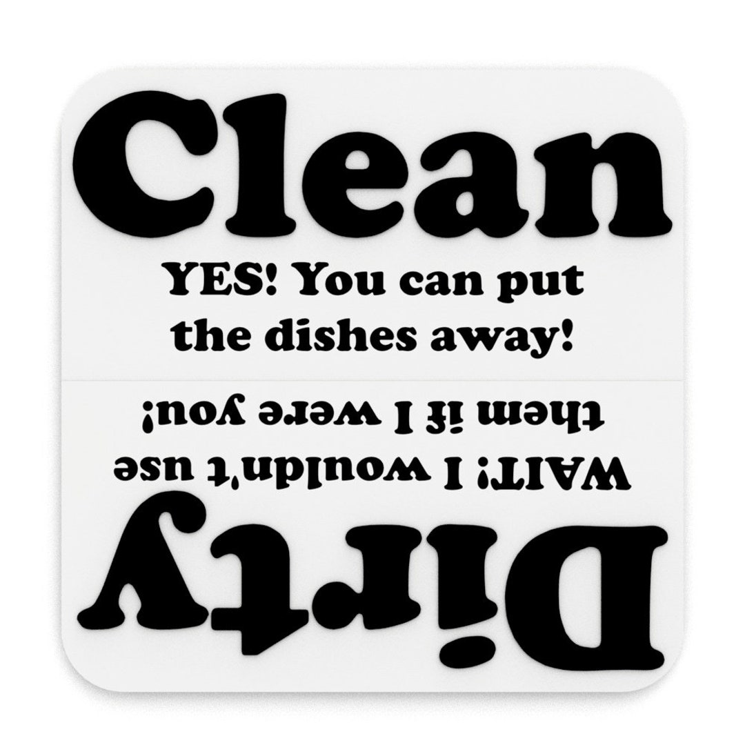 Dishwasher Sign Clean Dirty With Words Etsy