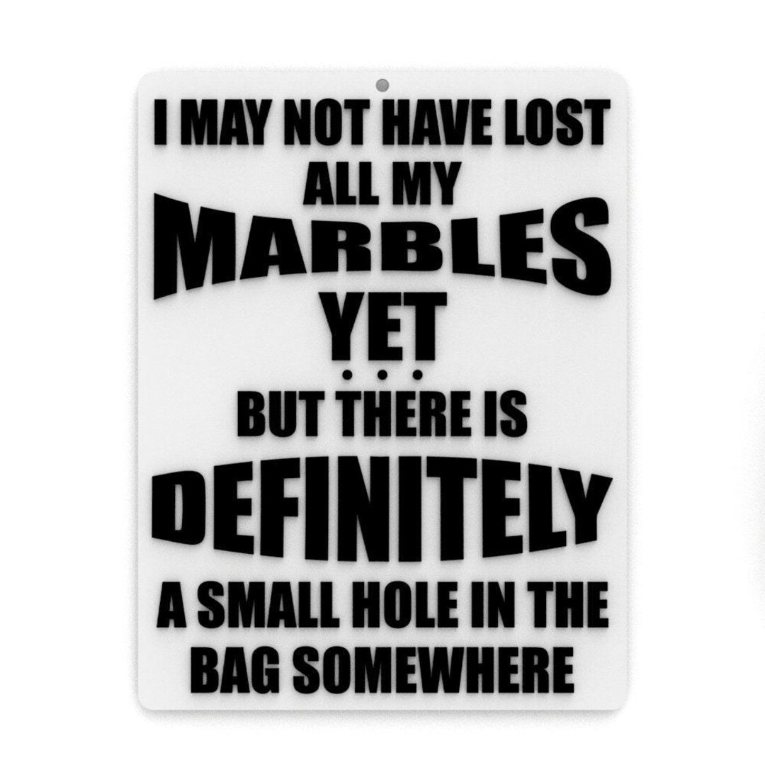 Funny Sign | I May Not Have Lost All My Marbles - Etsy