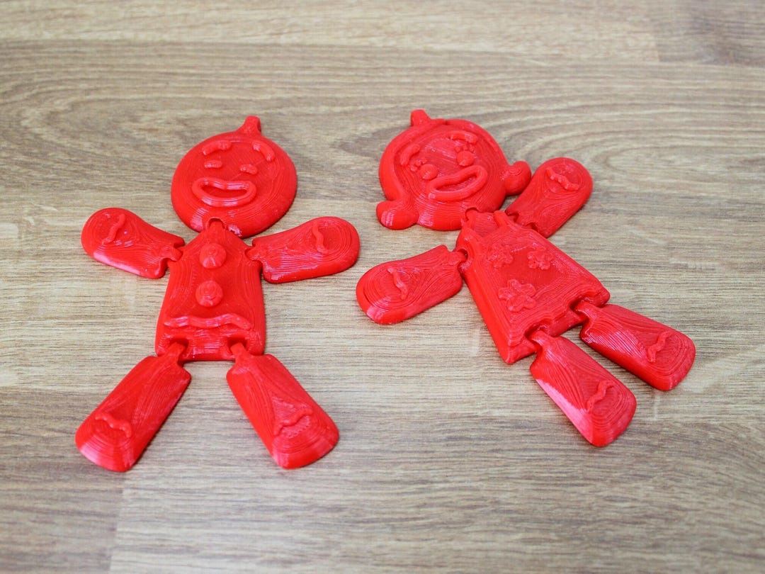 Gingerbread People Fidget Ornaments | 3D Printed PLA Set of 2 - Etsy