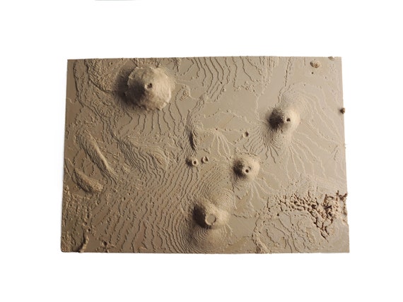 Mars 3d Topography Map Of The Largest Volcanic Region On Mars Etsy 日本