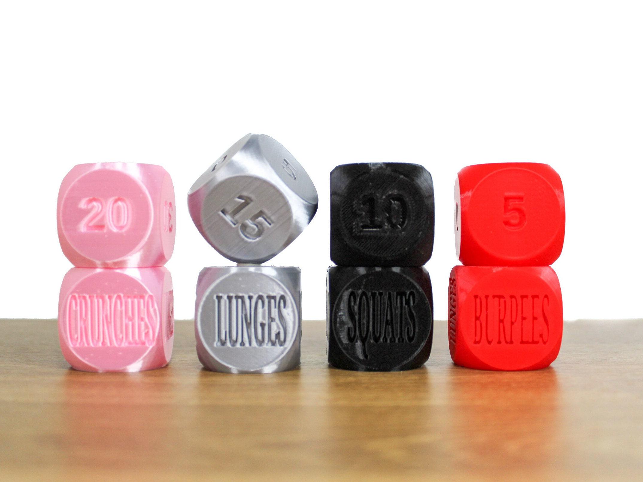 Exersize Workout Dice | Set of 2 Unique Large 1.4&quot; dice | Excersize and Quantity