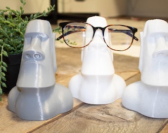 Moai Glasses Holder. Conveniently Rest your Glasses on an Easter Island Statue
