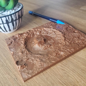 Mars Topography Model of Gales Crater - ie, the Curiosity Landing Site