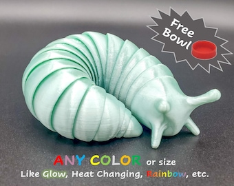 Fidget Slug AND BOWL beweegbaar flexibel stimulerend speelgoed