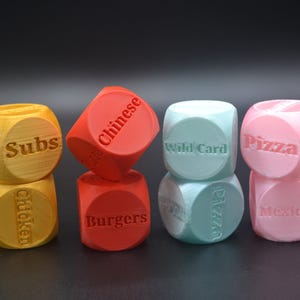 FOOD TAKEOUT DICE | Set of 2 Unique 1.4&quot; Dice | Leave your Next Meal up to Fate