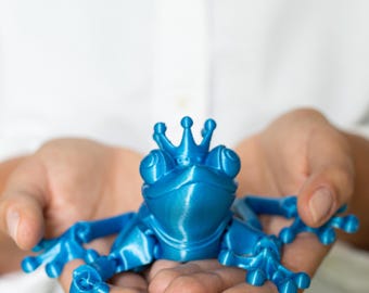 Articulating Frog Fidget Toy, Frog Prince or Princess, 3D Printed
