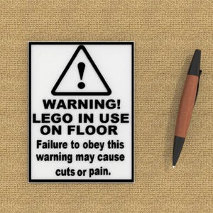 Funny Lego Warning Sign - Etsy