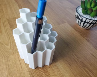 Moderne honingraatpotloodhouder, bureauopberger voor pennen, accessoires, gereedschap, enz.