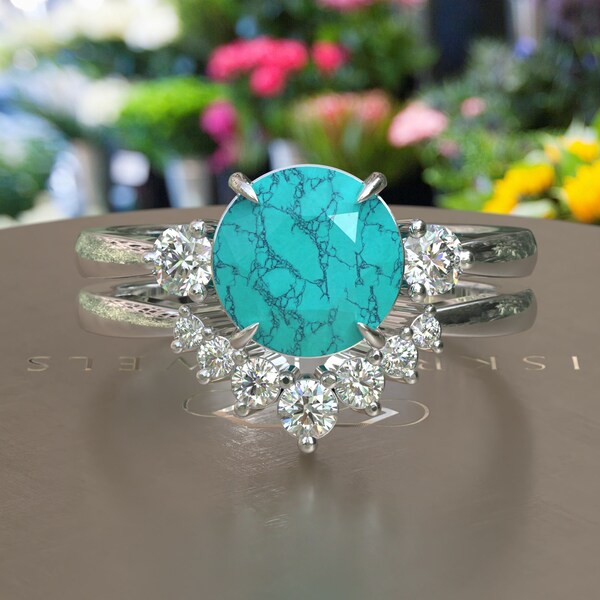 Turquoise Wedding Ring Etsy