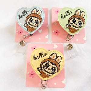 Heart Monsters Badge Reel - Nurse Badge Reel-Teacher Badge Reel-ID Holder-Name Badge Holder-Nurse Badge - Teacher Badge
