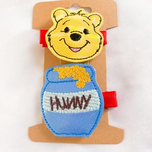 Bear and Honey Pot Hair Clips, Hair Accessories, Alligator Clips, Hair Accessory