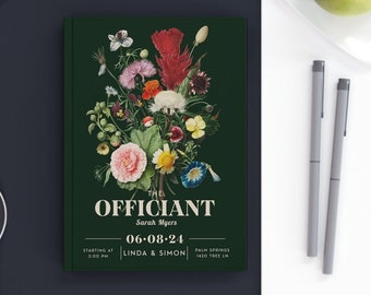 Personalized Wedding Officiant Journal Thank You Gift Officiant Proposal Bundle Box Men Women Friend Officiant Customized Floral Book Name