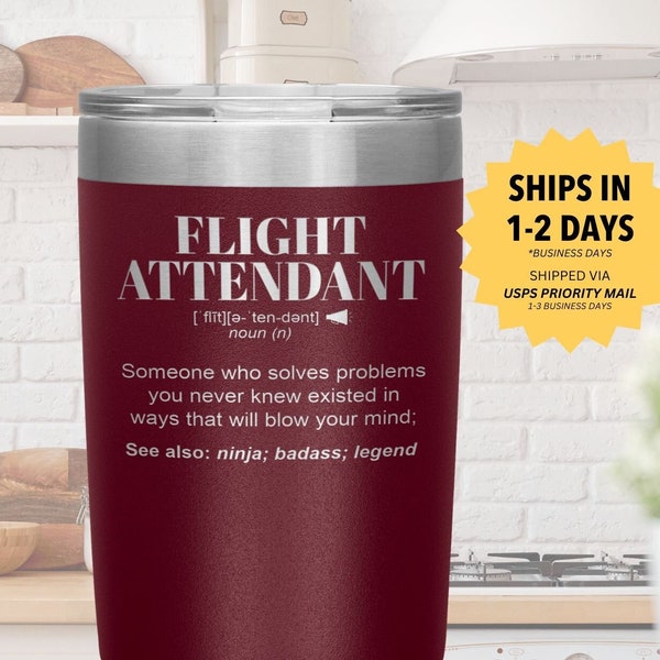 Flight Attendant Gift Tumbler l Birthday, Appreciation, Christmas l Stainless Steel Insulated Laser Engraved l In 20 oz tumbler