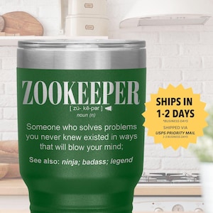 Zoologe Geschenk Zoowärter Becher Personalisierter Reisebecher Zoowärter Wertschätzung Woche Männer Frauen Tierarzt Geschenke für Ihn ihren Tierliebhaber