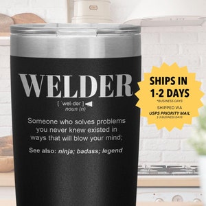 WELDER Gobelet cadeau l Anniversaire, remerciement, cadeaux de Noël l Isolant en acier inoxydable gravé au laser l Dans un gobelet de 20 oz