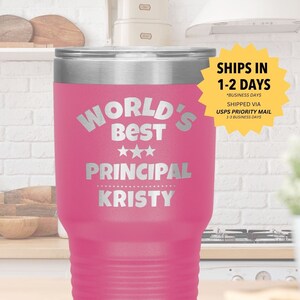 World&#39;s Best PRINCIPAL Custom Tumbler l Gift for Him Her l Personalized Birthday Christmas Present  Stainless Steel Insulated Laser Engraved
