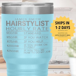 Hairstylist Gifts Hairstylist Pesonalized Tumbler Hairdresser Insulated Cup Hair Salon Beauty Owner Gift for Men Women Beautician Travel Mug