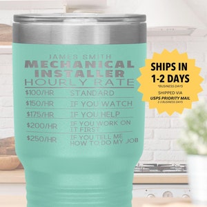 Mechanical Installer Gift Personalized Tumbler for Machinery Installer Travel Mug for Men Gift for Him Birthday Dad Coffee Cup