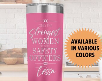 Safety Officer Skinny Tumbler School Safety Officer Gift Health and Safety Travel Mug Safety Manager Custom Mug Female Police Officer Gift