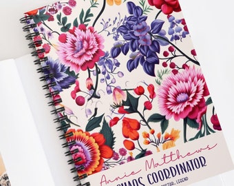 Administrative Professionals Day, Employee Appreciation Gift, Chaos Coordinator Floral Notebook, Personalized Planner Wedding Organizer Gift