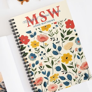 MSW Graduation Gift, MSW Personalized Notebook, Social Worker Gifts, Master of Social Work, New Social Worker Student, Intern Gifts LMSW