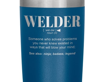 WELDER ギフトタンブラー l 誕生日、感謝、クリスマスギフト l ステンレススチール製断熱レーザー刻印入り l 20オンスタンブラー