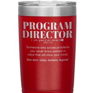 PROGRAMMADIRECTOR Cadeaubeker l Verjaardag, waardering, kerstcadeaus l Roestvrij staal geïsoleerd, lasergegraveerd l In beker van 20 oz